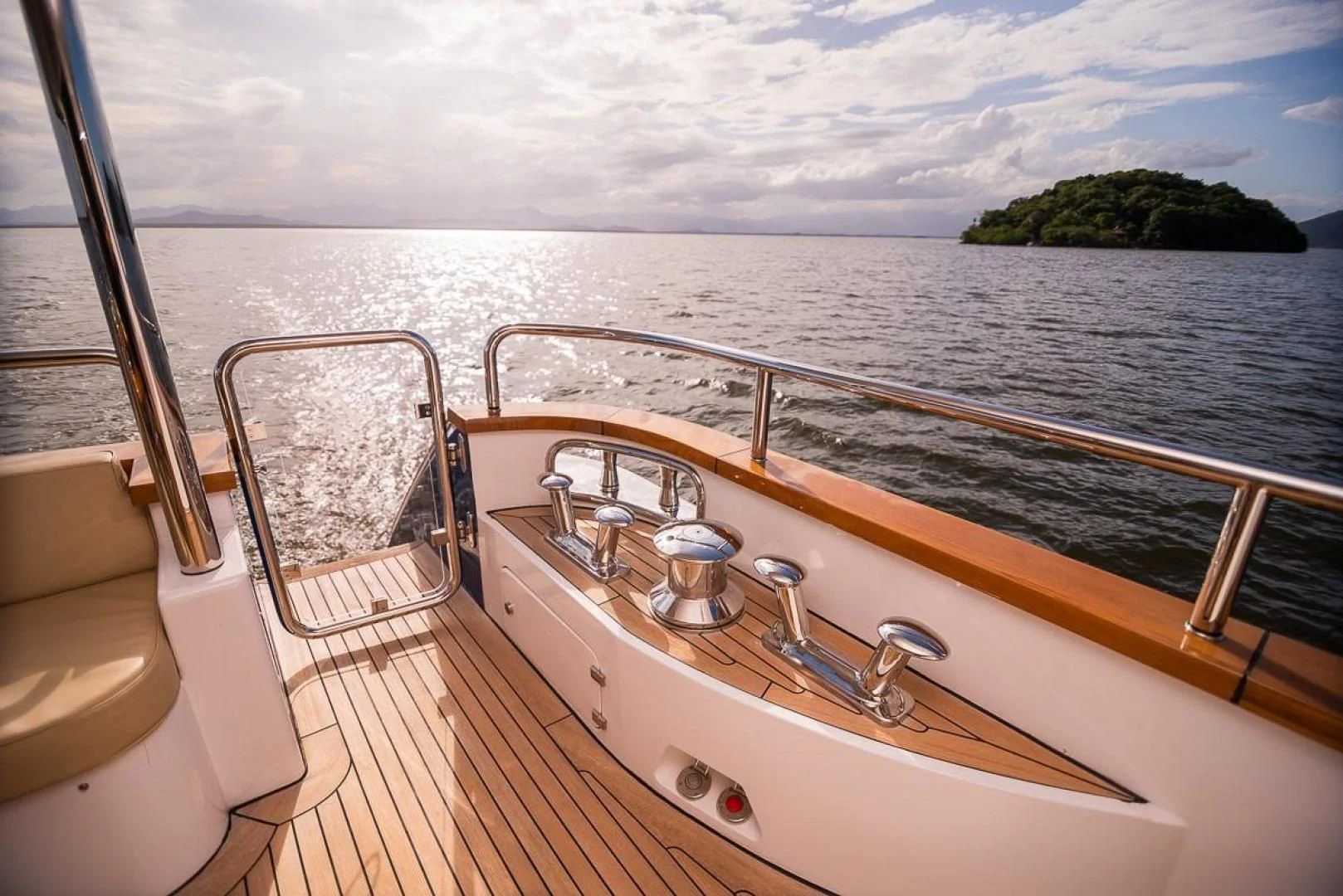 a boat on the water aboard BLUE BAY Yacht for Sale