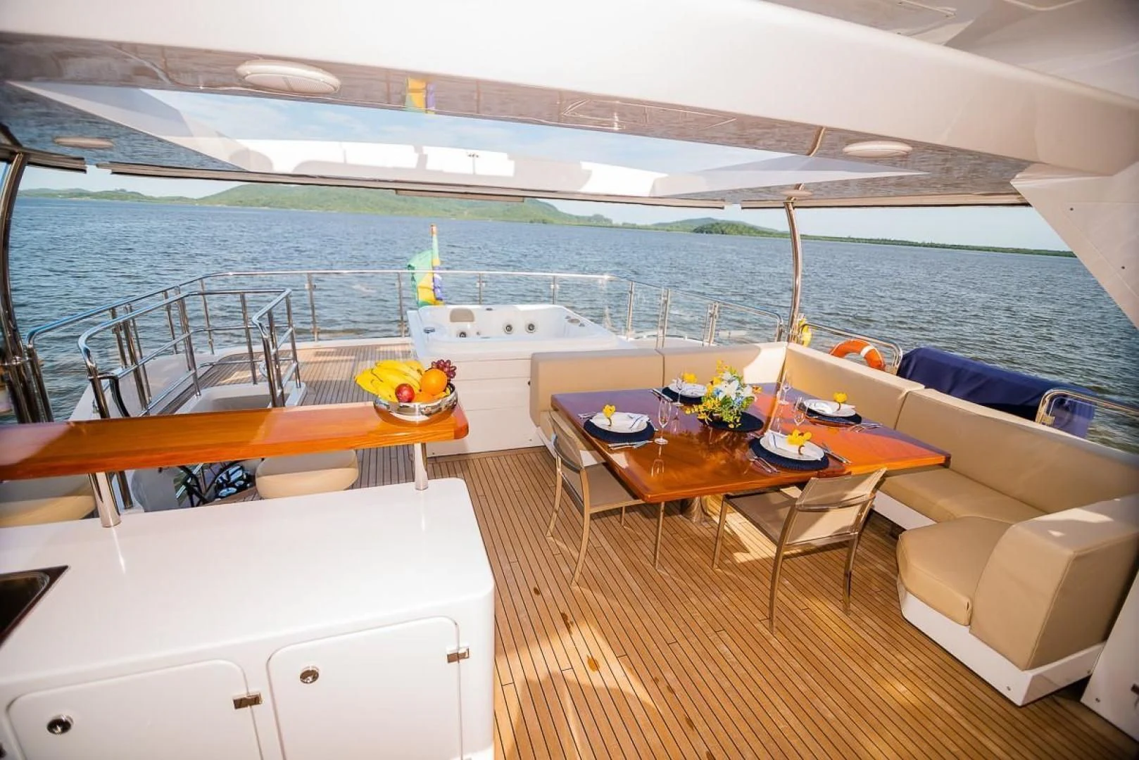a boat on the water aboard BLUE BAY Yacht for Sale