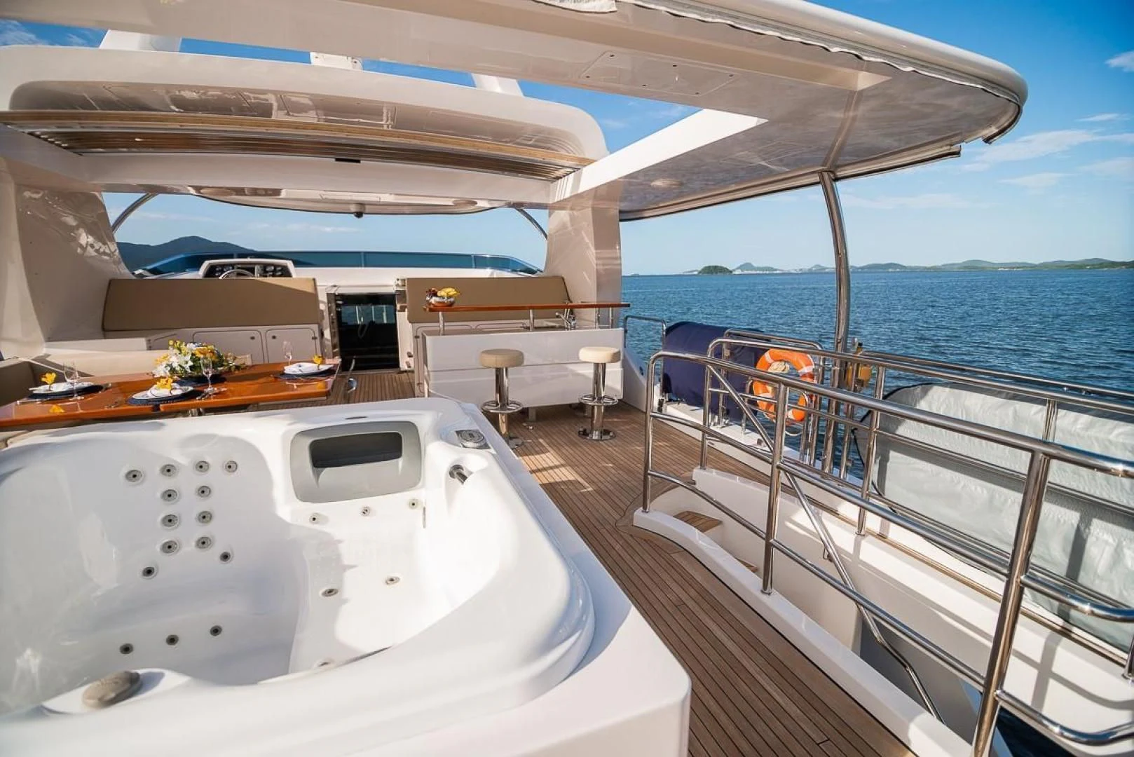 a boat on the water aboard BLUE BAY Yacht for Sale