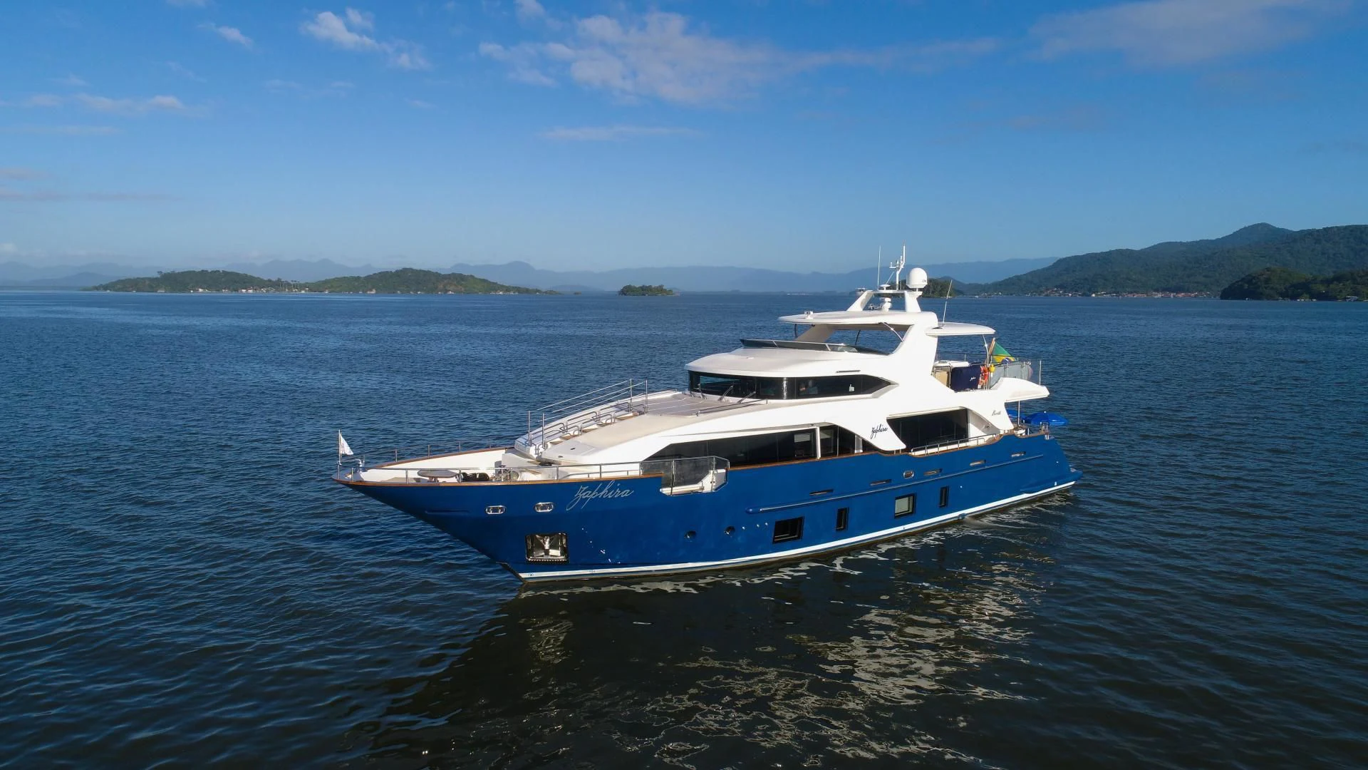 a boat on the water aboard BLUE BAY Yacht for Sale