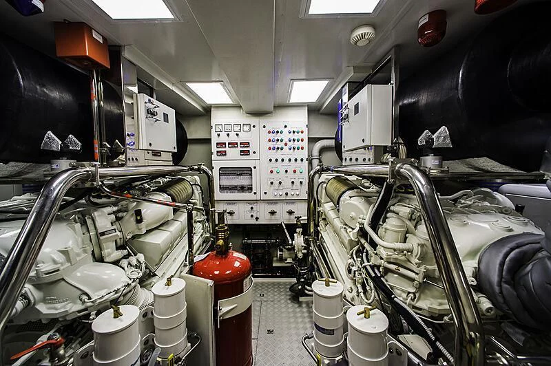 a close-up of a machine aboard BLUE BAY Yacht for Sale