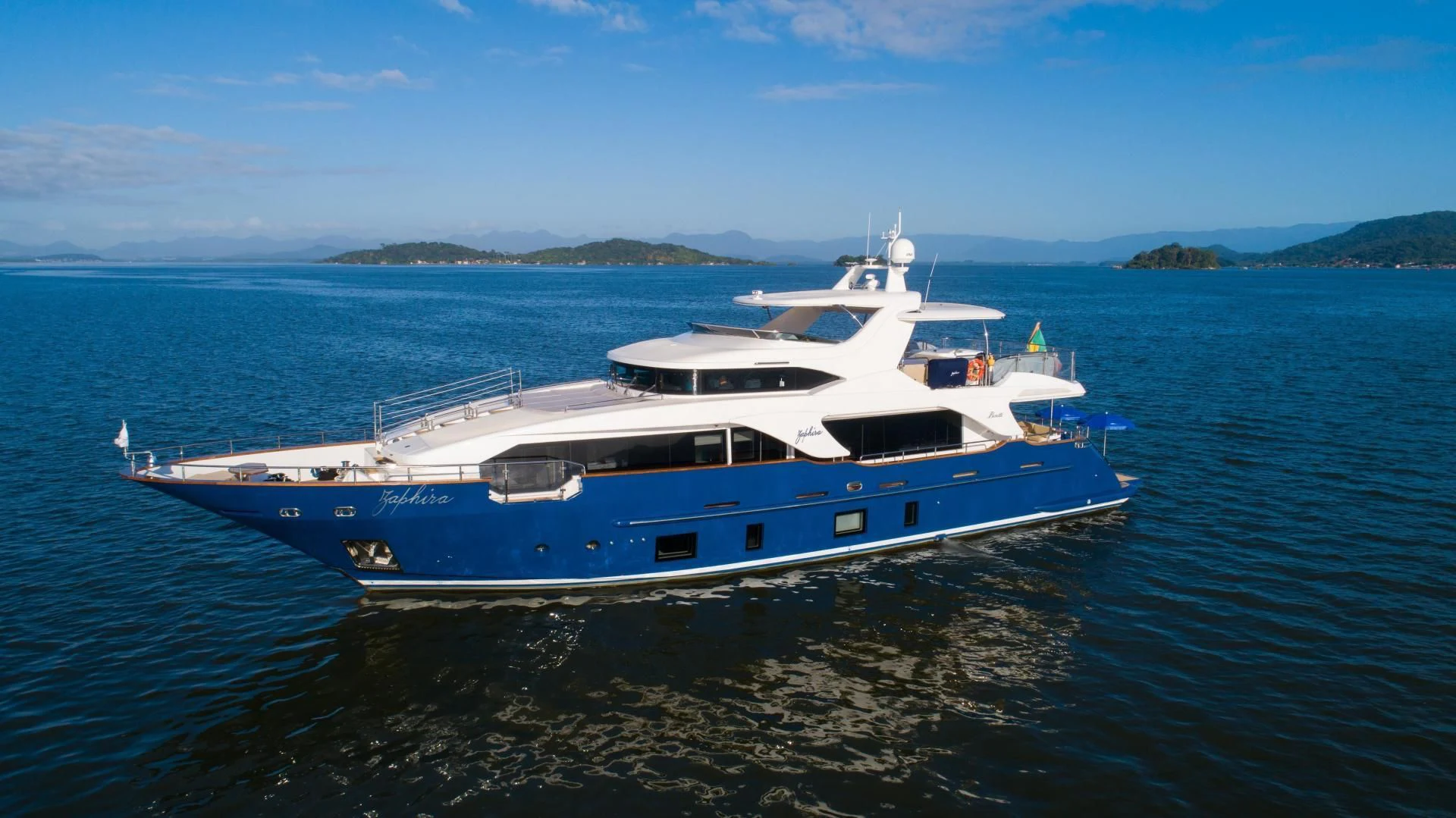 a boat on the water aboard BLUE BAY Yacht for Sale