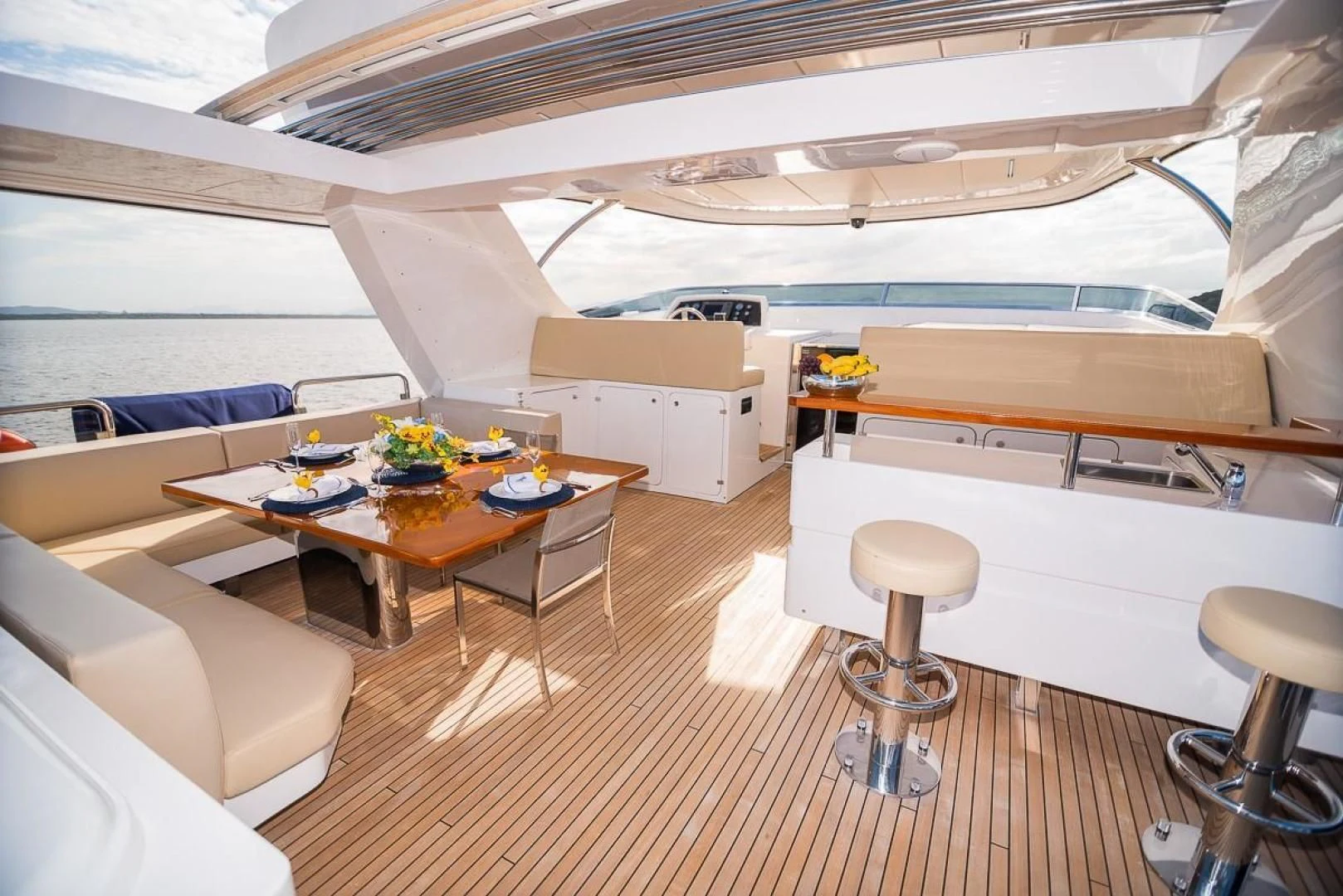 inside of a tent aboard BLUE BAY Yacht for Sale