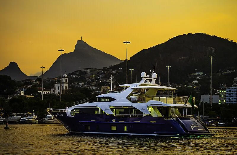 a boat in the water aboard BLUE BAY Yacht for Sale