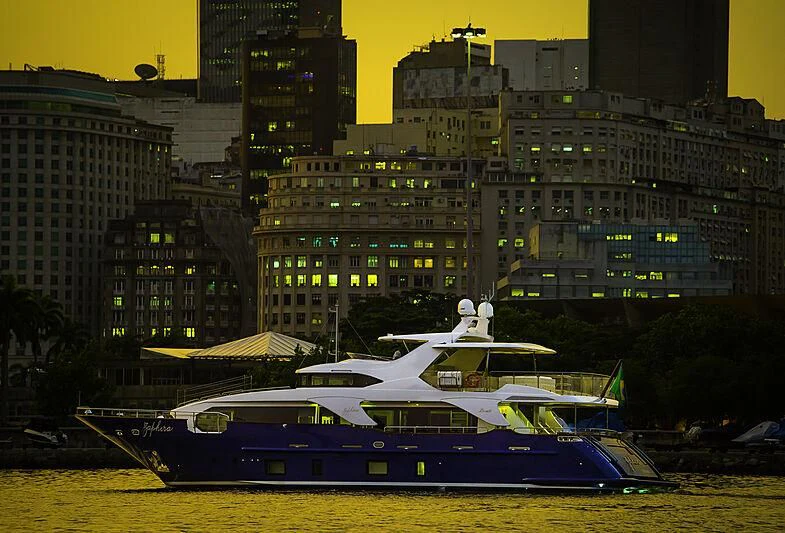 a boat on the water aboard BLUE BAY Yacht for Sale