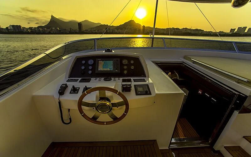 the cockpit of a boat aboard BLUE BAY Yacht for Sale