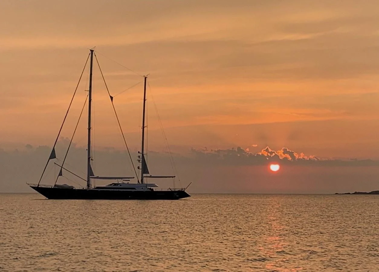 a boat in the water aboard MORNING GLORY Yacht for Sale