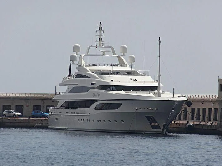 a large white ship aboard SEANNA Yacht for Sale