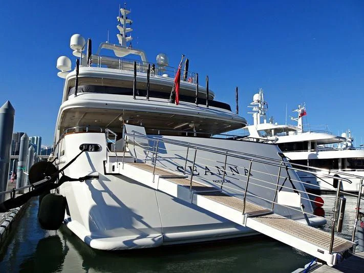 a large white boat aboard SEANNA Yacht for Sale