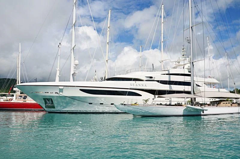 a boat in the water aboard SEANNA Yacht for Sale