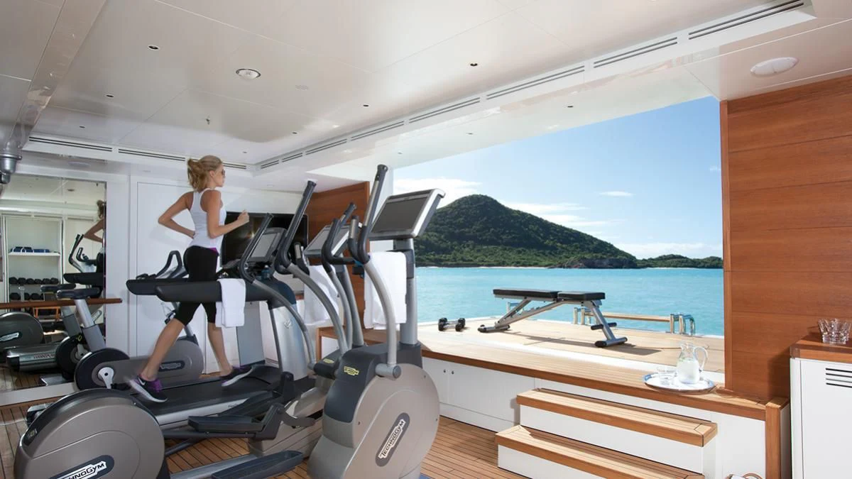 a person sitting on a boat aboard SEANNA Yacht for Sale