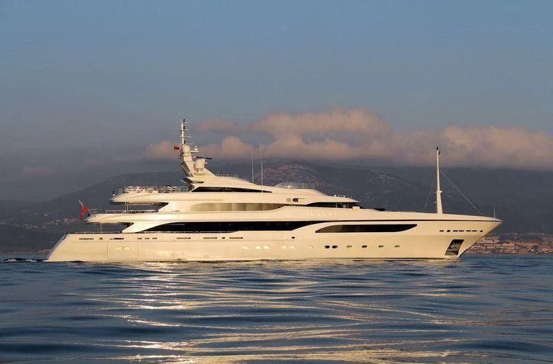 a white yacht in the water aboard SEANNA Yacht for Sale