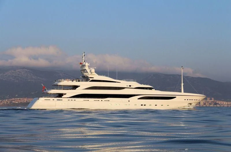 a white yacht on the water aboard SEANNA Yacht for Sale