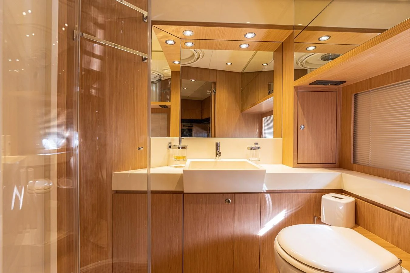 a bathroom with a sink and a toilet aboard 75' RIVA 2012 Yacht for Sale