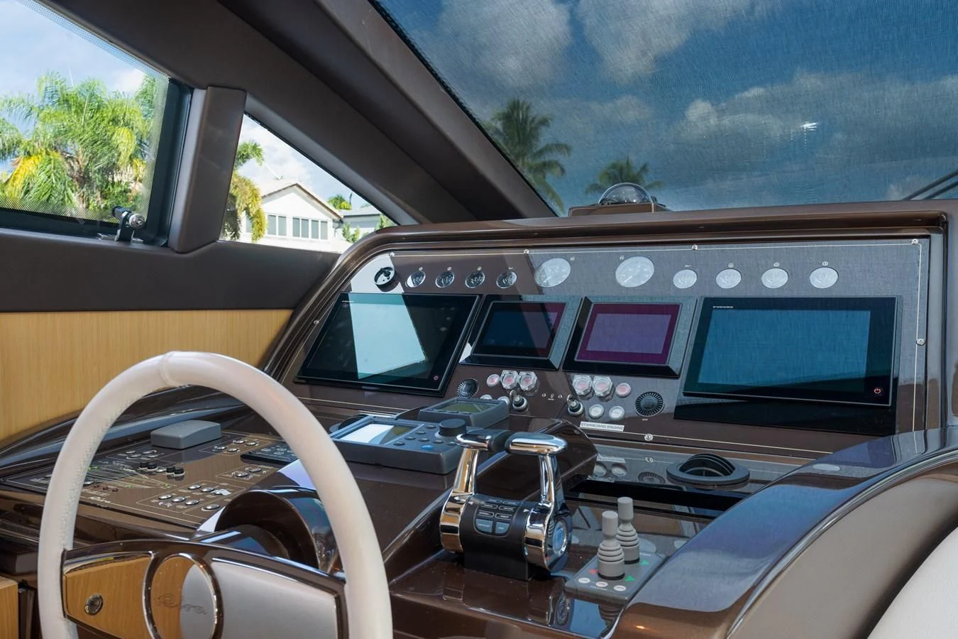 the inside of a car aboard 75' RIVA 2012 Yacht for Sale