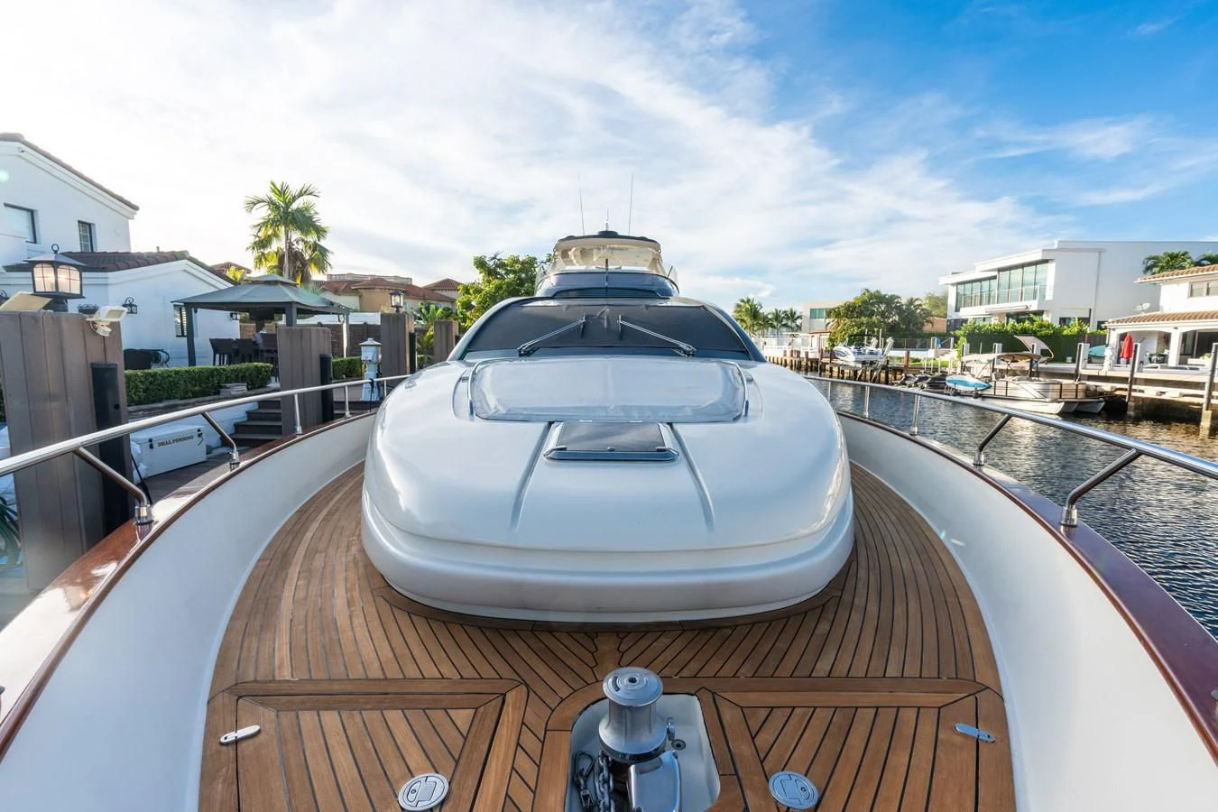a car on a deck aboard 75' RIVA 2012 Yacht for Sale