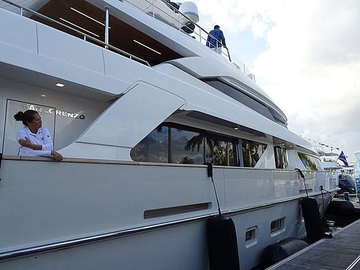 a person sitting on a yacht aboard R&R Yacht for Sale