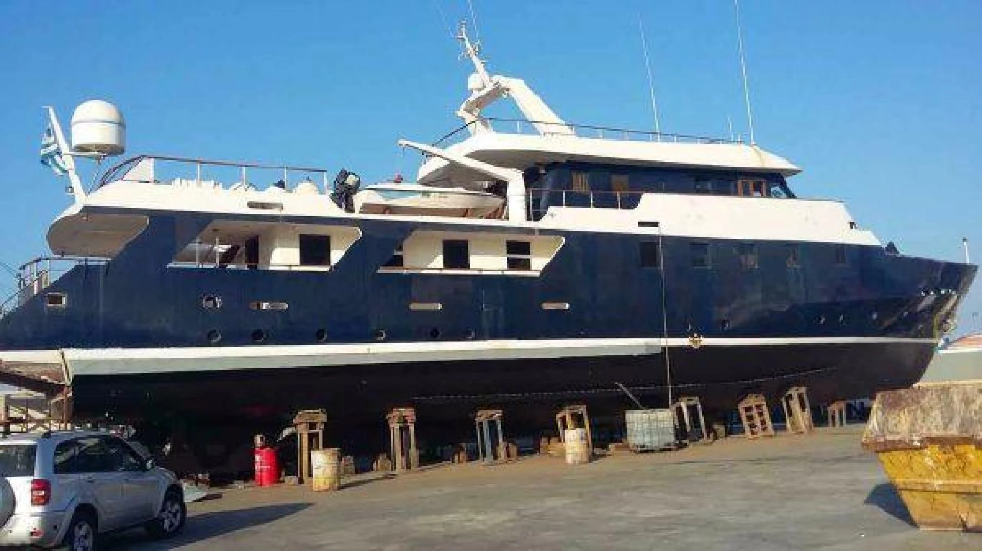 a large ship docked aboard STAR ALLIANCE Yacht for Sale