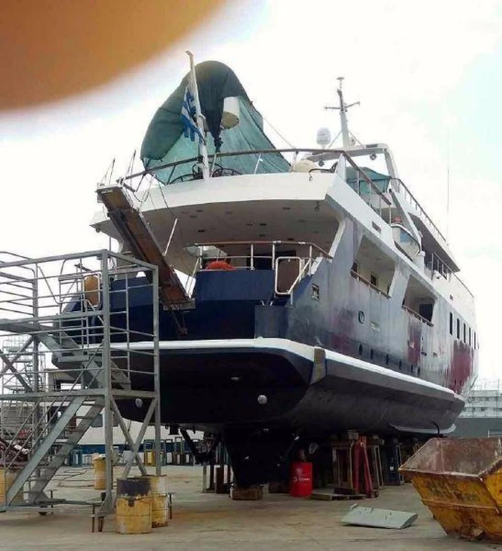 a large white boat aboard STAR ALLIANCE Yacht for Sale