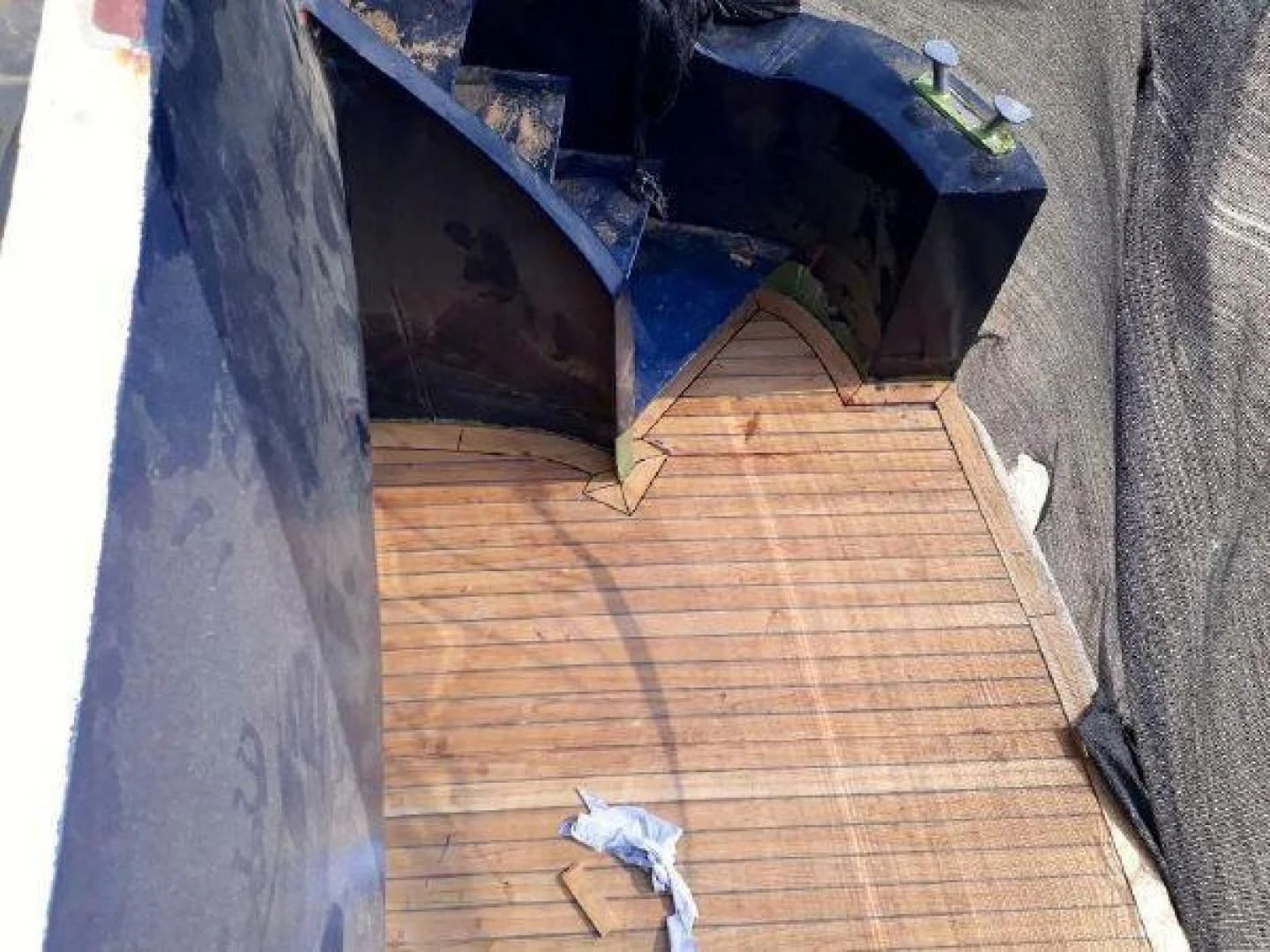 a cat sitting on a wooden floor aboard STAR ALLIANCE Yacht for Sale