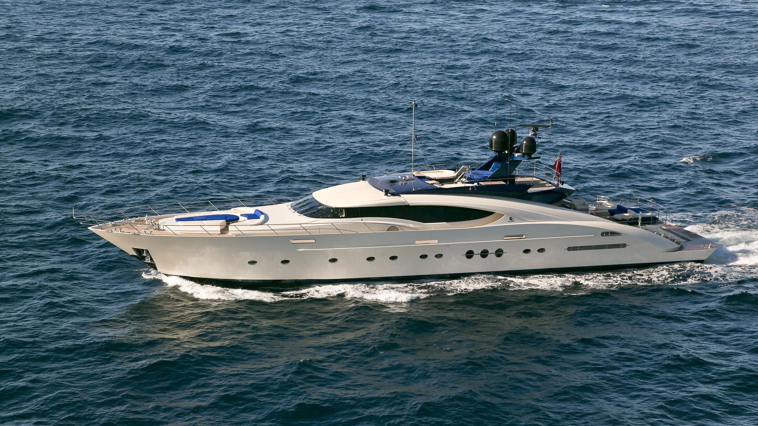 a white boat in the water aboard AK ROYALTY Yacht for Sale