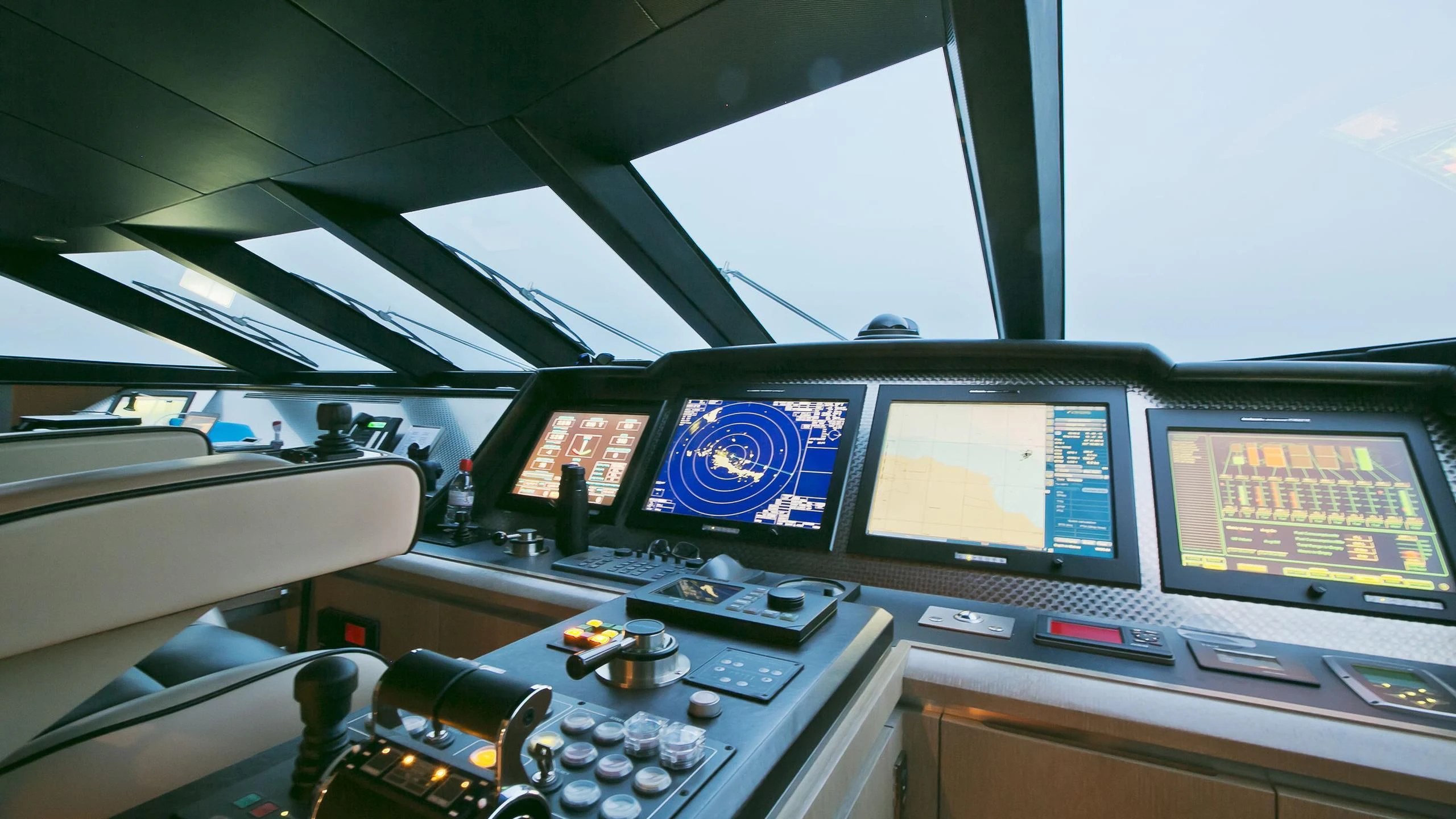 a control panel of a plane aboard AK ROYALTY Yacht for Sale