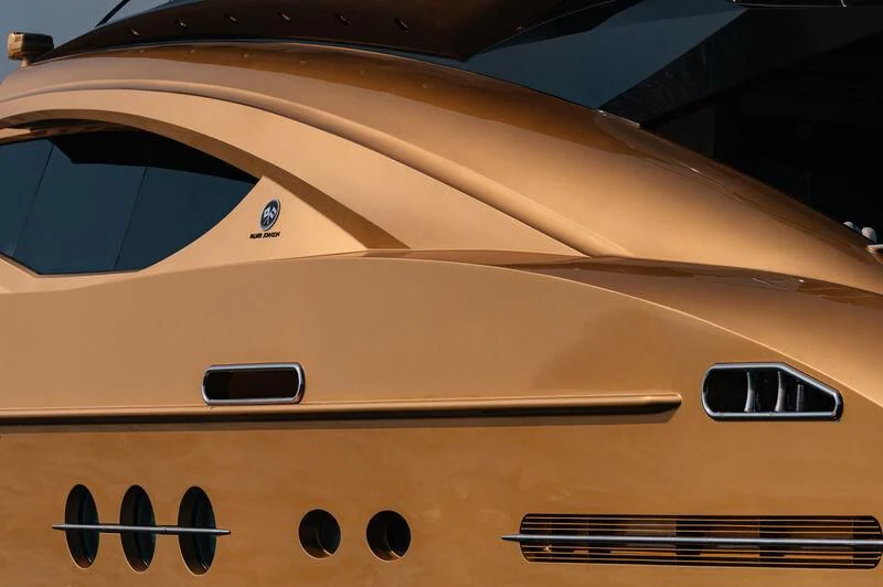 the side of a plane aboard AK ROYALTY Yacht for Sale