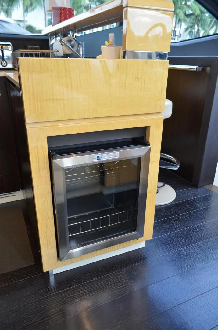 a wooden box with a door open aboard CERULEAN Yacht for Sale