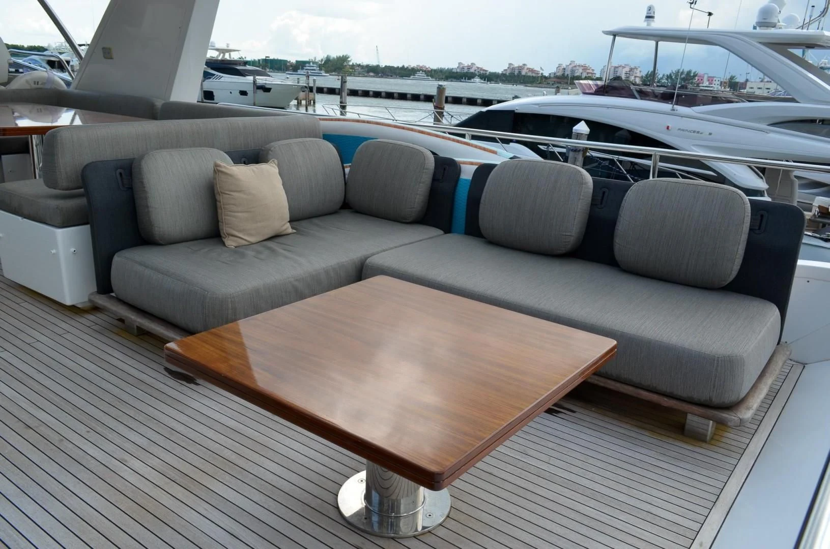 a boat on a deck aboard CERULEAN Yacht for Sale