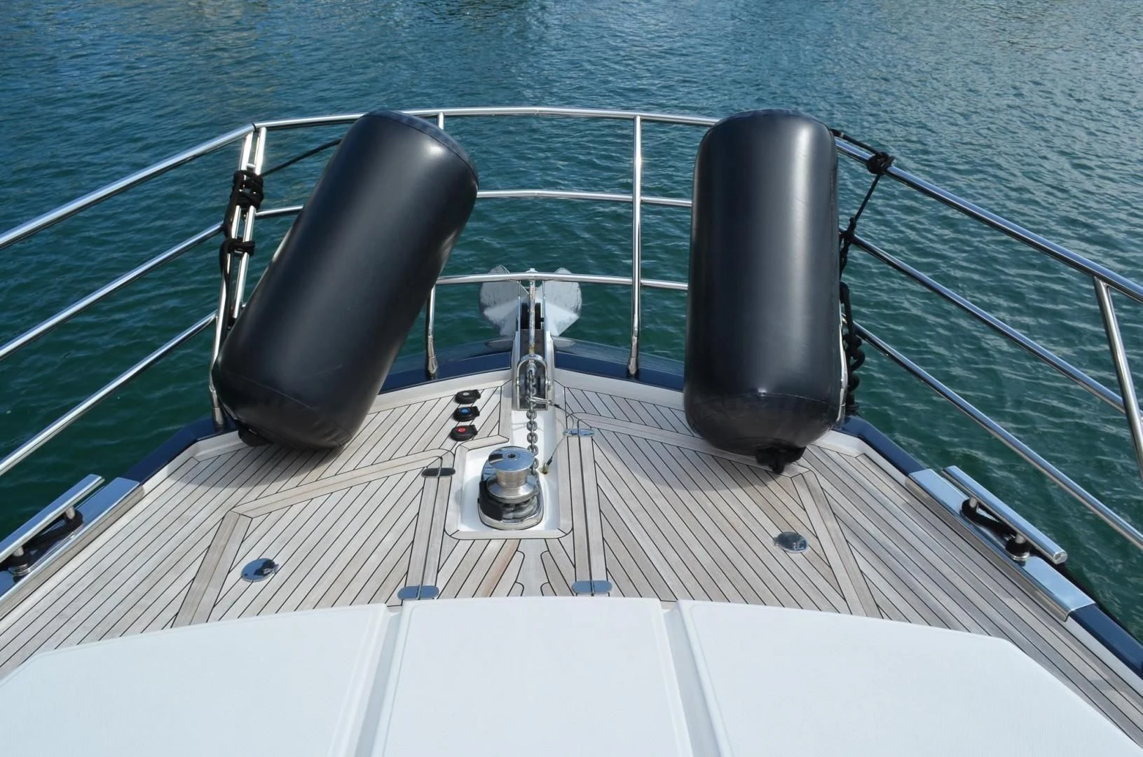 a boat with a steering wheel aboard CERULEAN Yacht for Sale