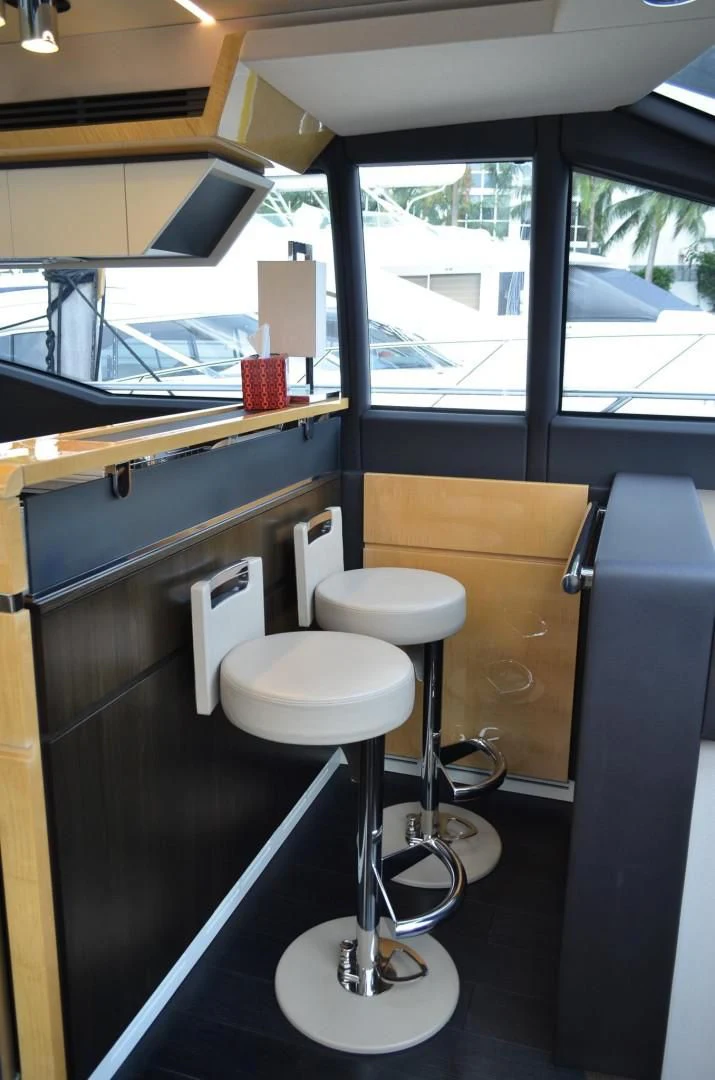 a bathroom with a window aboard CERULEAN Yacht for Sale