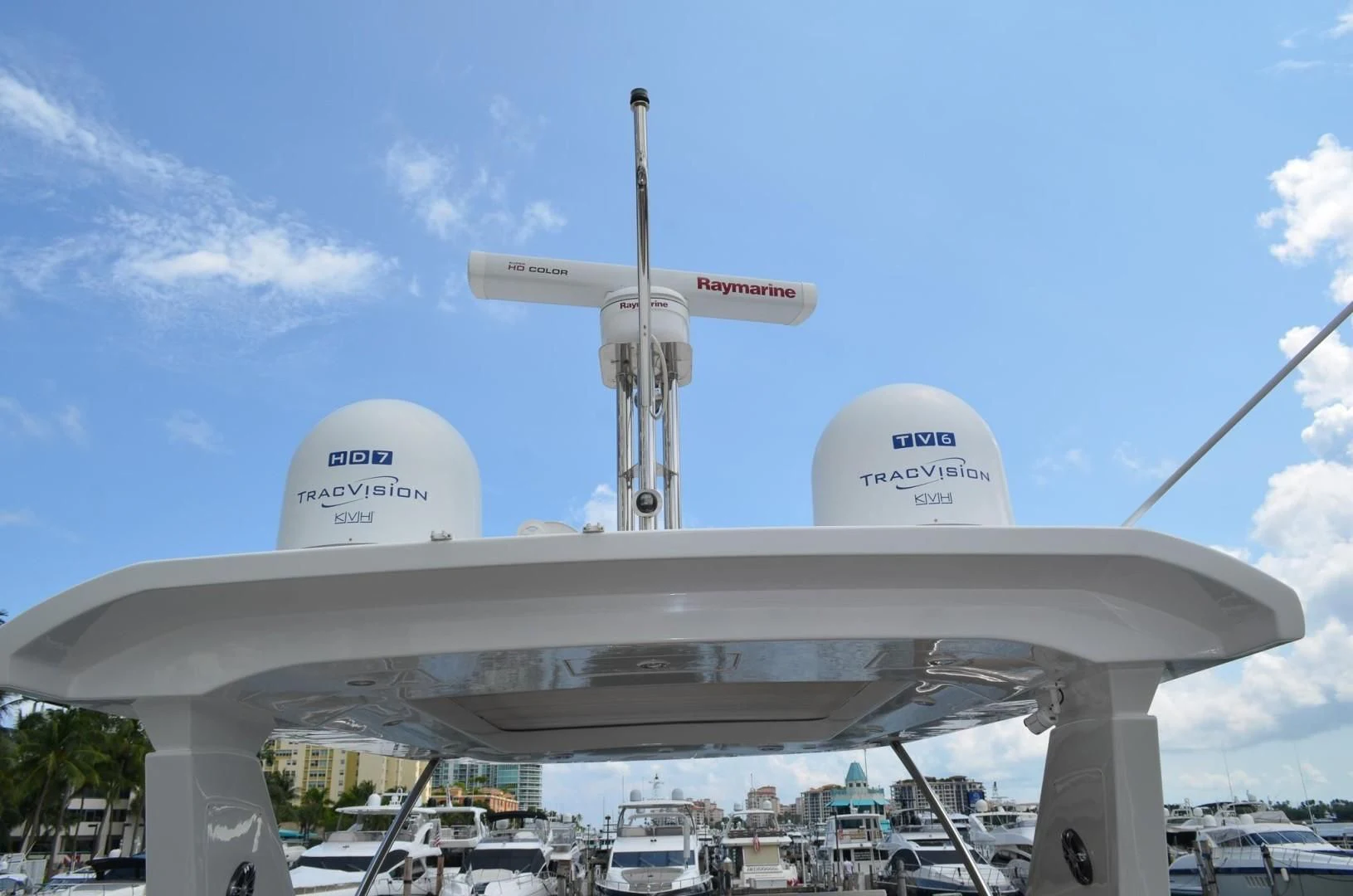 a white satellite dish aboard CERULEAN Yacht for Sale