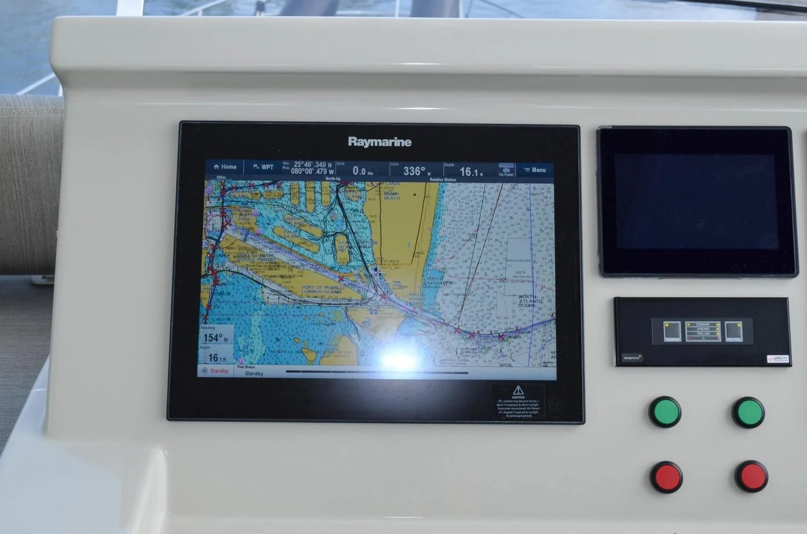 a screen on a device aboard CERULEAN Yacht for Sale