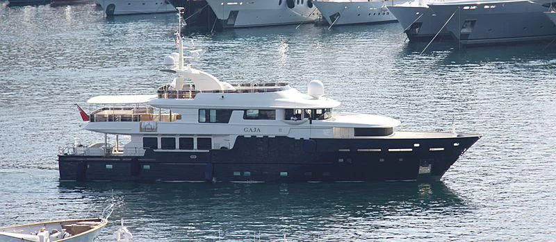 a large boat in the water aboard GAJA Yacht for Sale