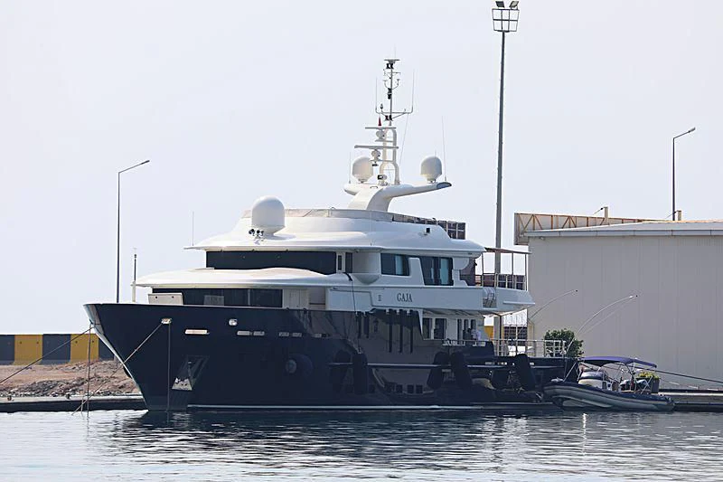 a large boat in the water aboard GAJA Yacht for Sale