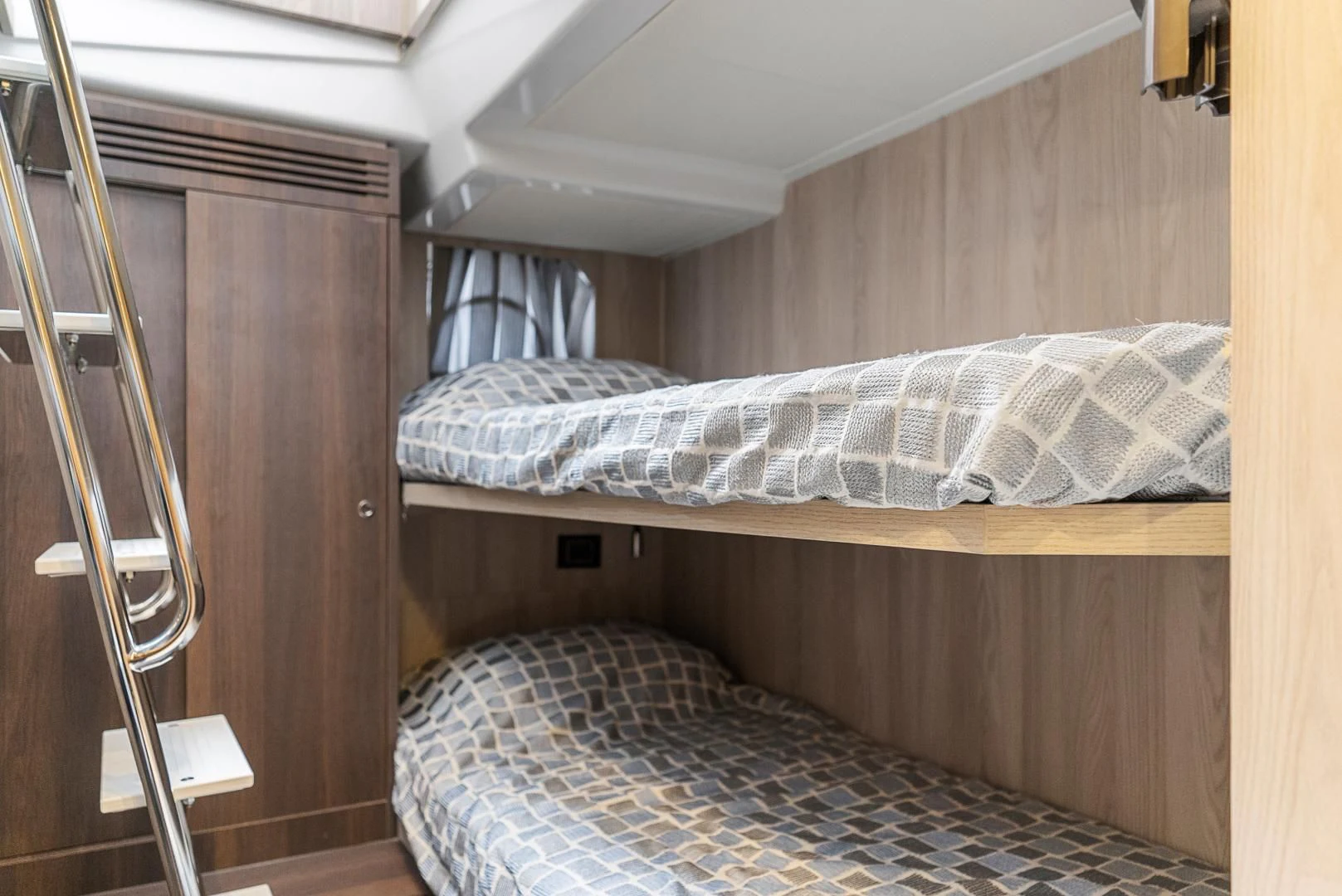 a bed in a room aboard ANONYMOUS Yacht for Sale