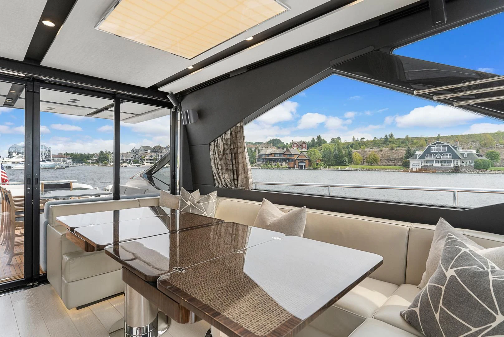 a room with a table and chairs aboard ANONYMOUS Yacht for Sale