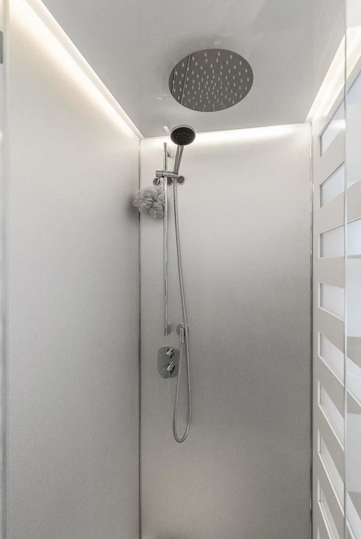 a shower with a round mirror aboard ANONYMOUS Yacht for Sale