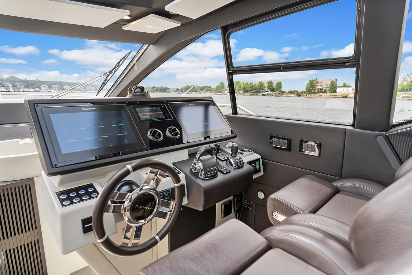 inside of a car aboard ANONYMOUS Yacht for Sale