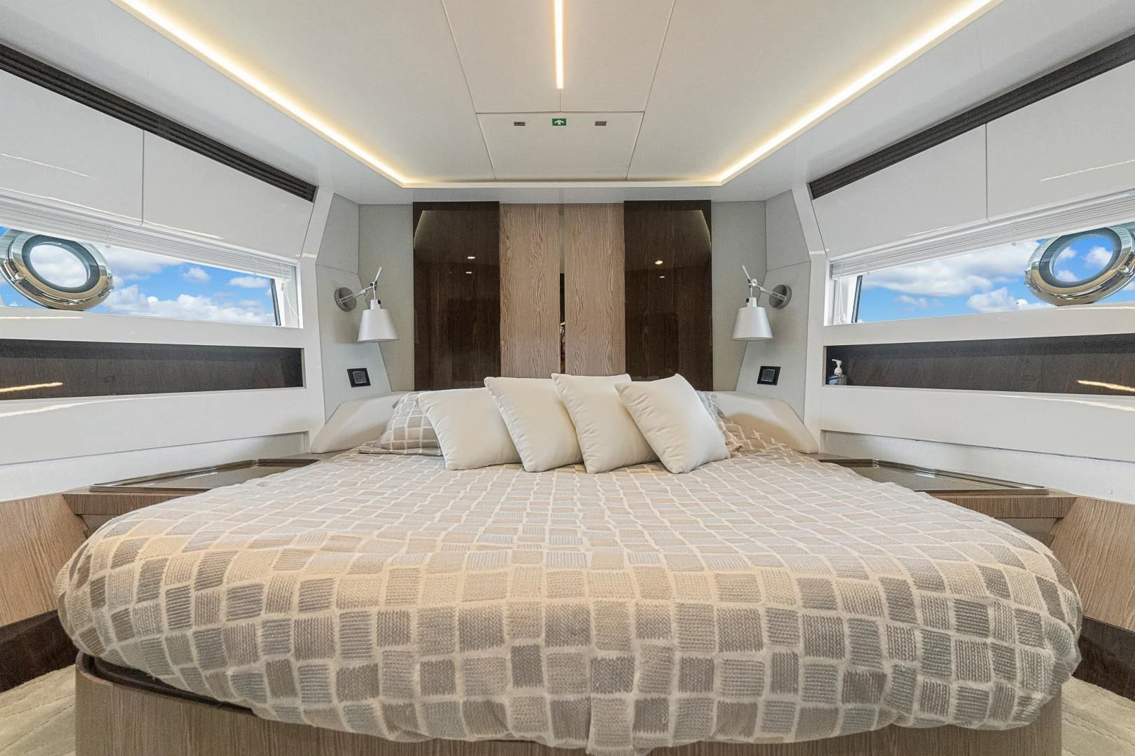 a large bed in a room aboard ANONYMOUS Yacht for Sale