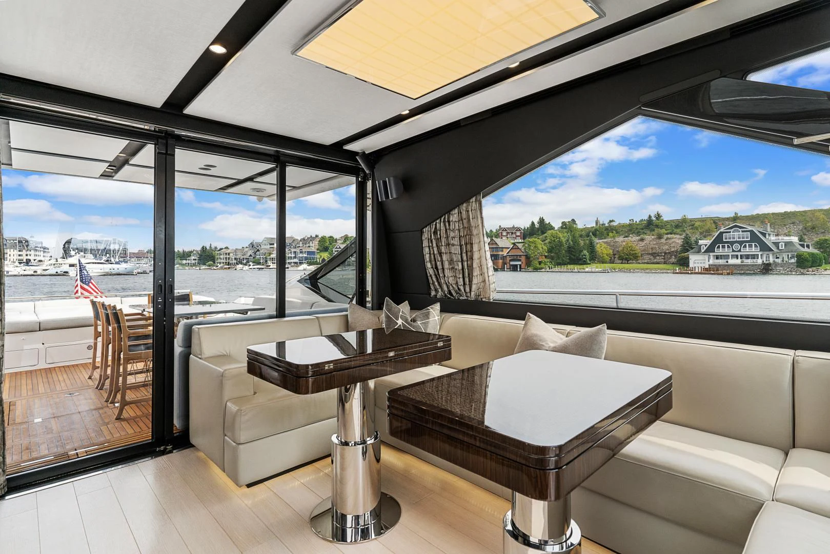 a room with a table and chairs aboard ANONYMOUS Yacht for Sale