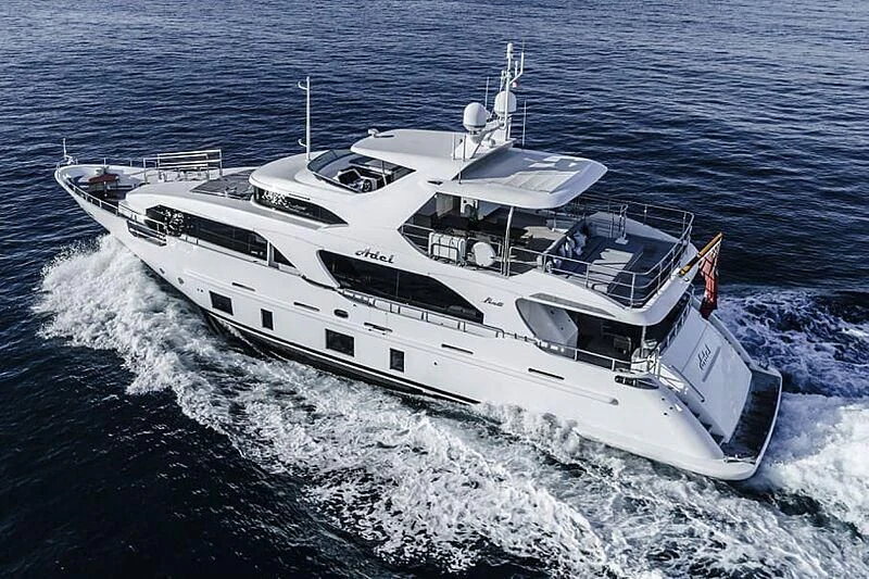 a large white ship aboard ADEL Yacht for Sale