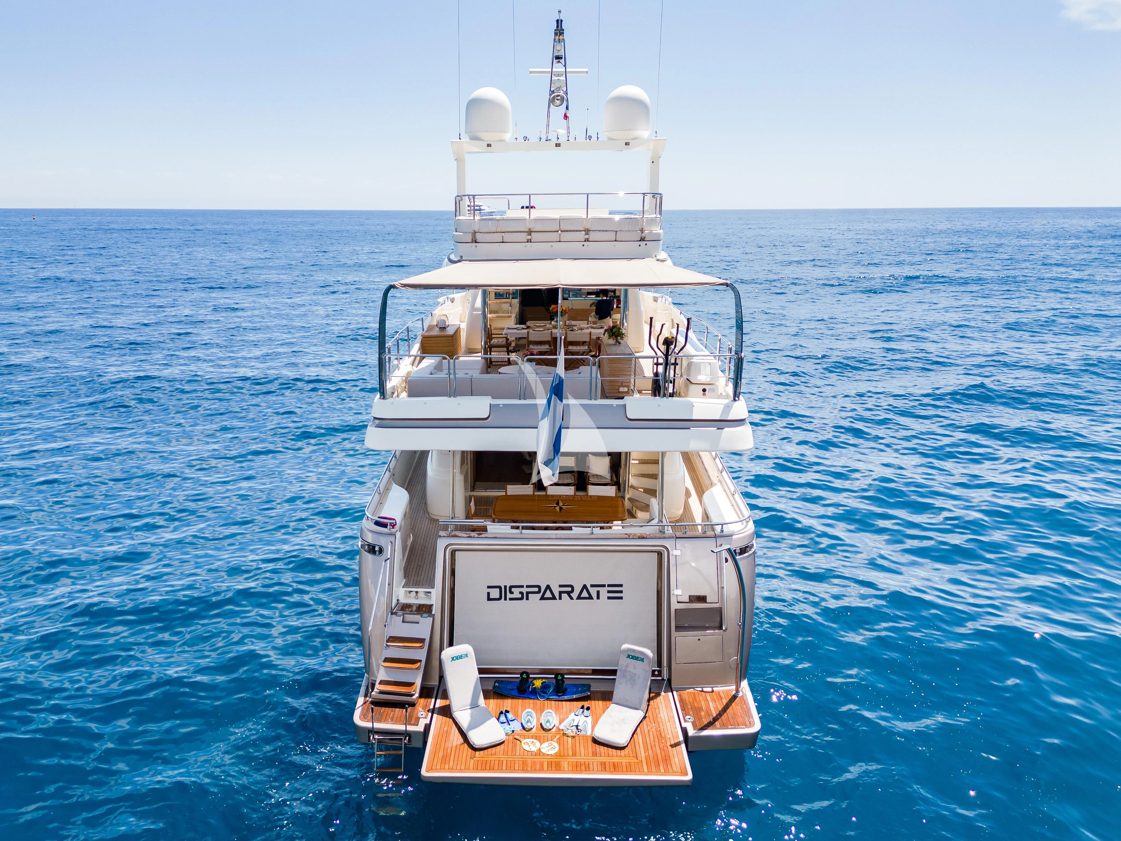 a boat in the water aboard DISPARATE Yacht for Sale
