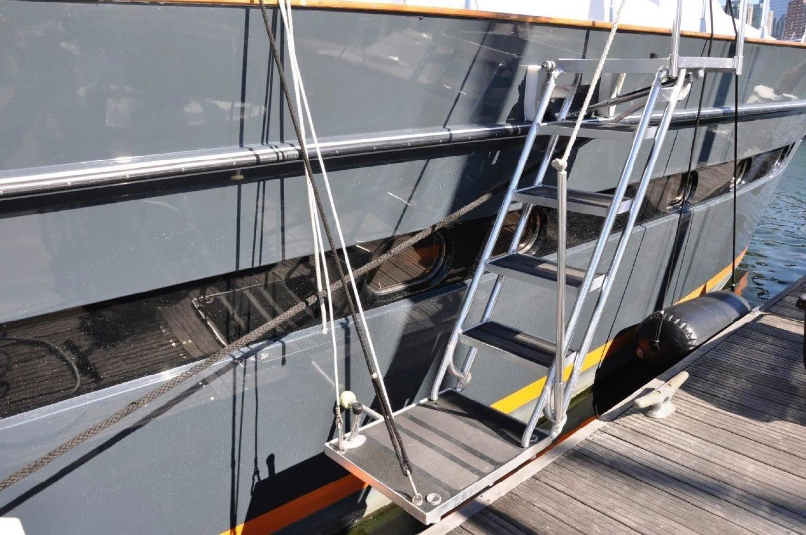 a boat on the water aboard M.I.S. MOONDANCE Yacht for Sale