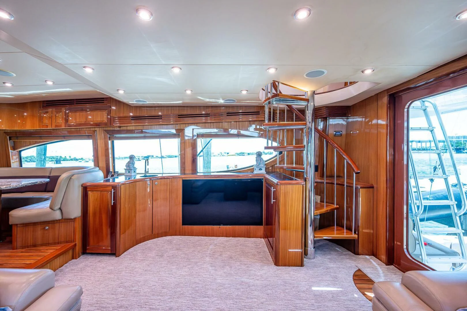 a large bedroom with a large window aboard W Yacht for Sale