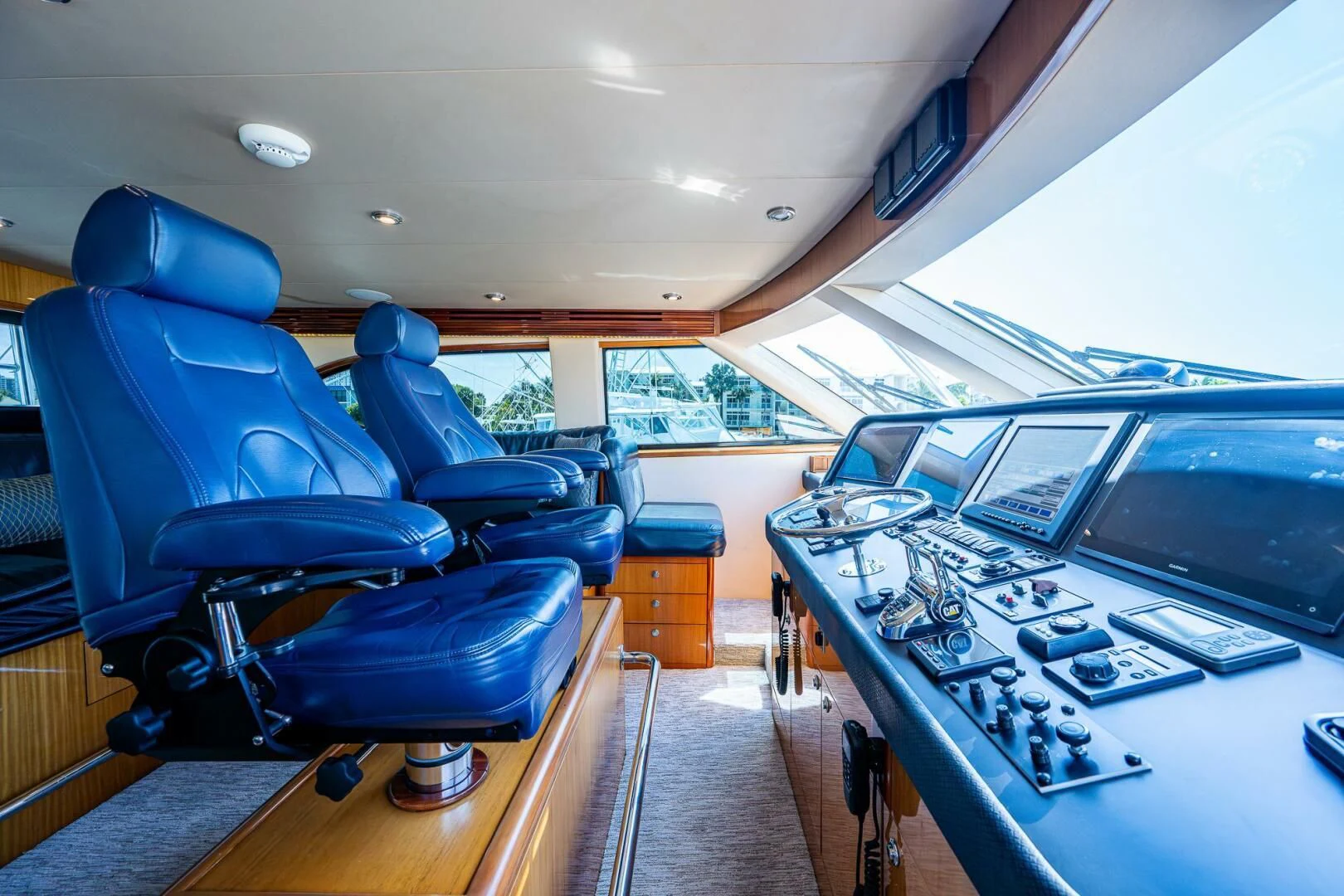 inside of a vehicle with a large window and a large screen aboard W Yacht for Sale