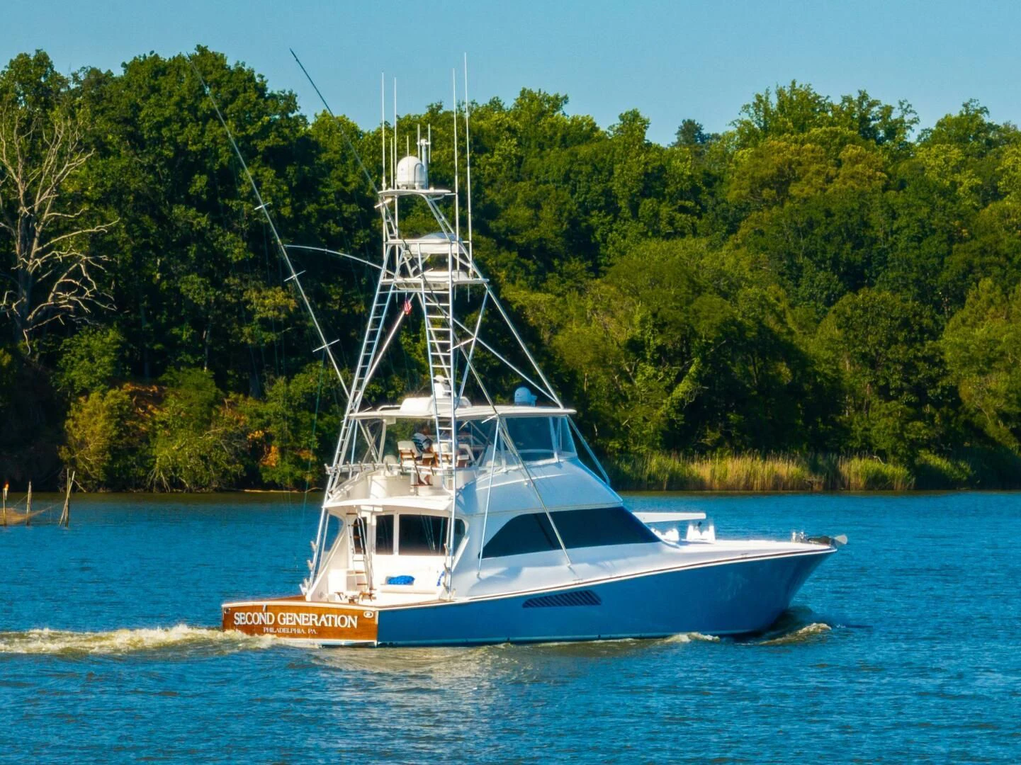 a boat on the water aboard W Yacht for Sale
