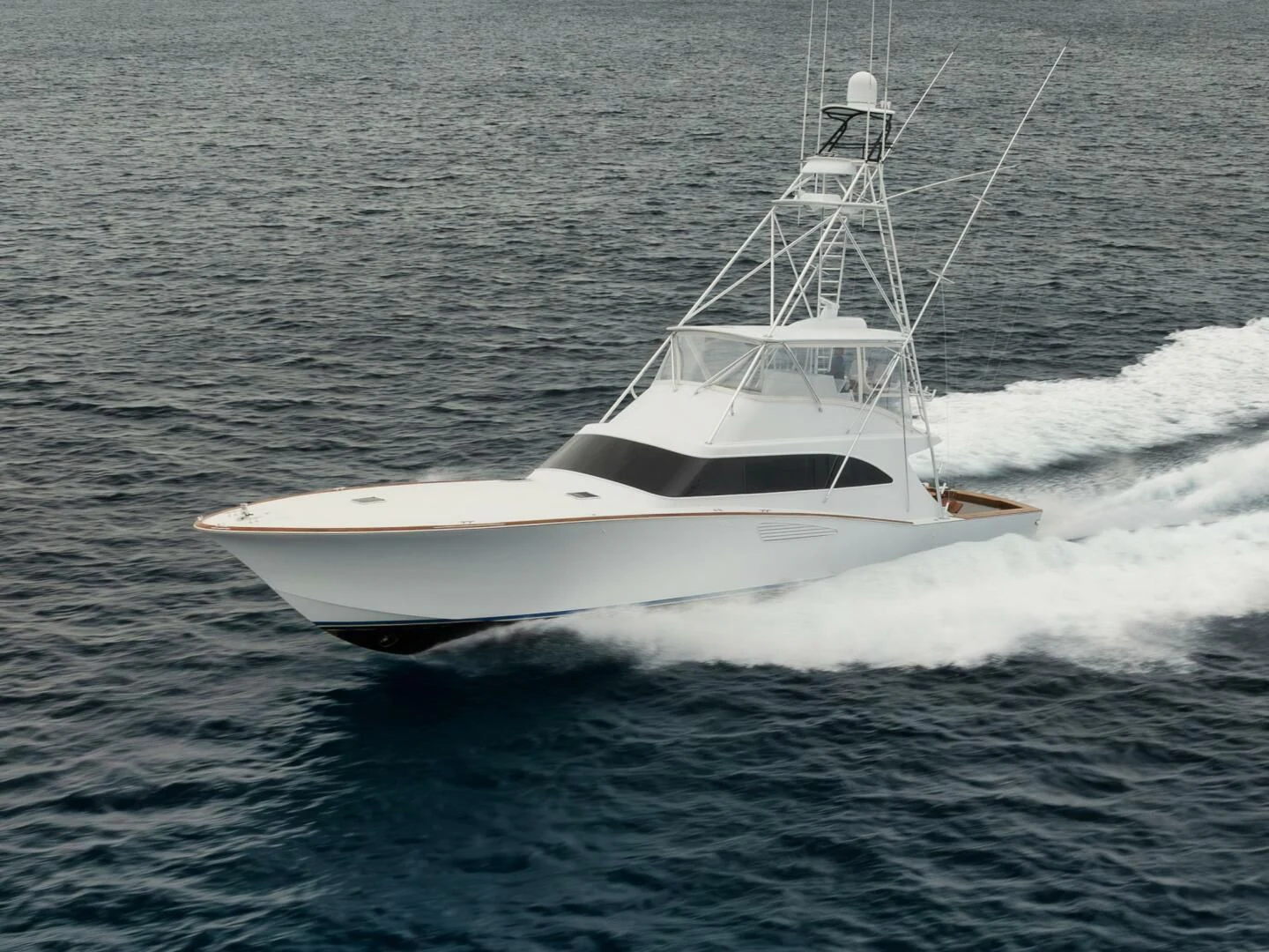 a white boat in the water aboard W Yacht for Sale