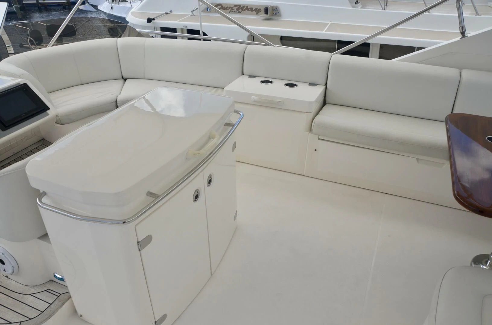 a row of white rectangular objects aboard W Yacht for Sale