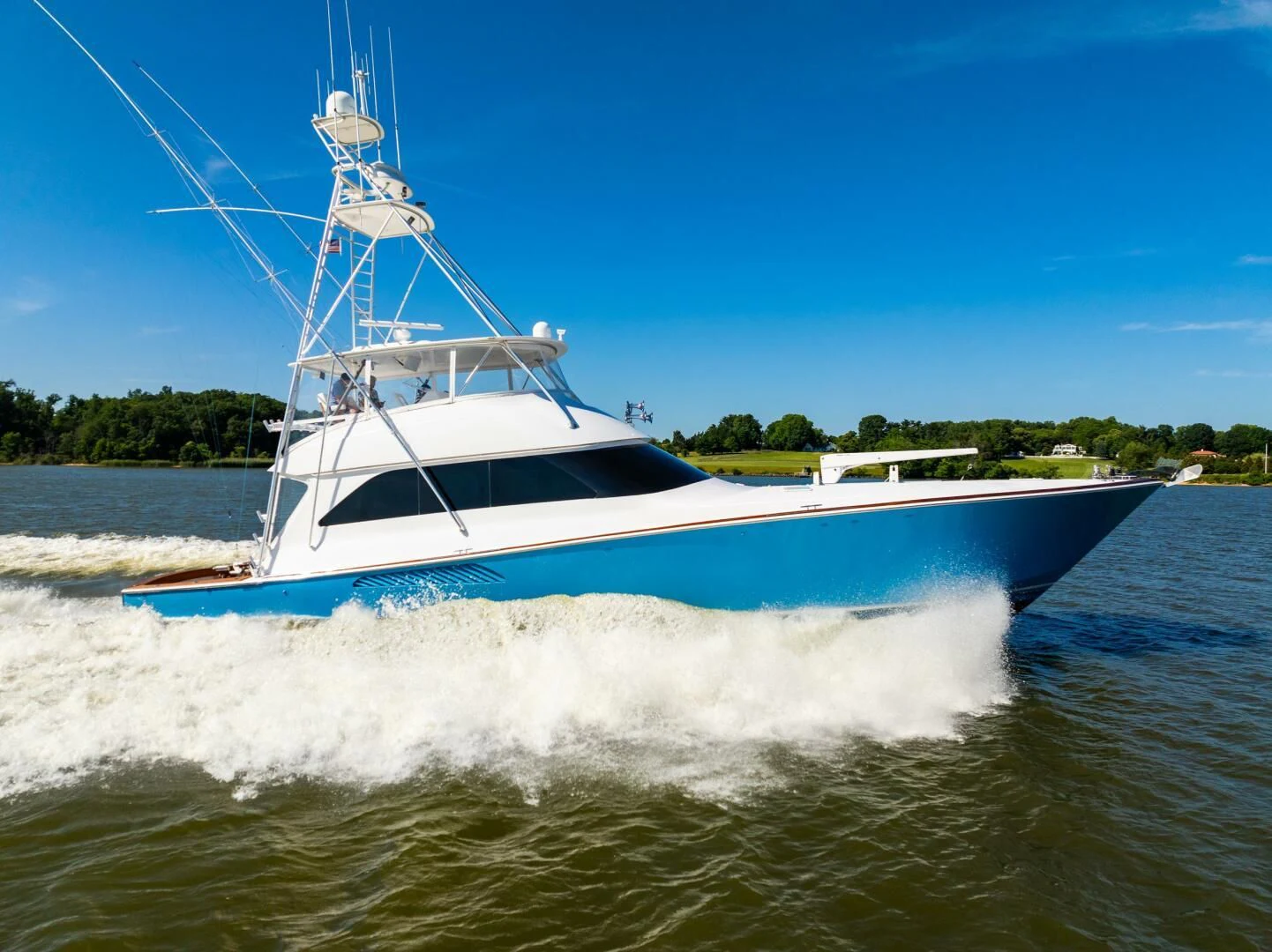 a boat on the water aboard W Yacht for Sale